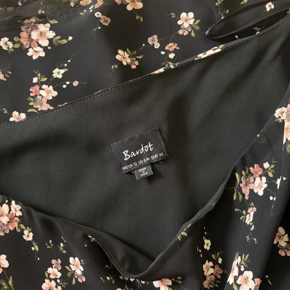 Bardot black floral one shoulder top size 12 - Picture 7 of 13